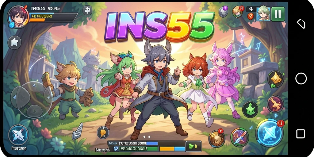 Tangkapan layar INS55 menampilkan karakter Anime yang penuh aksi.