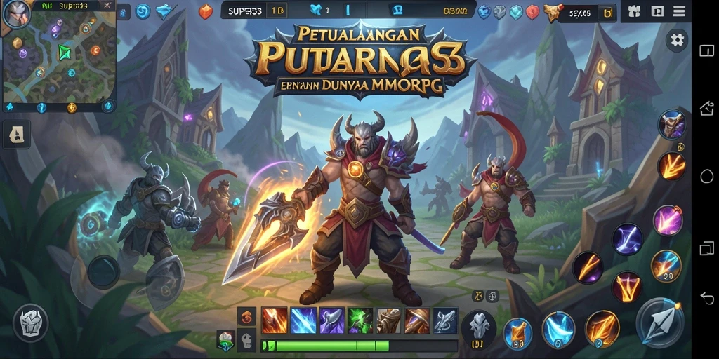 Tampilan gameplay epik dalam dunia MMORPG SUPER33 yang penuh petualangan.