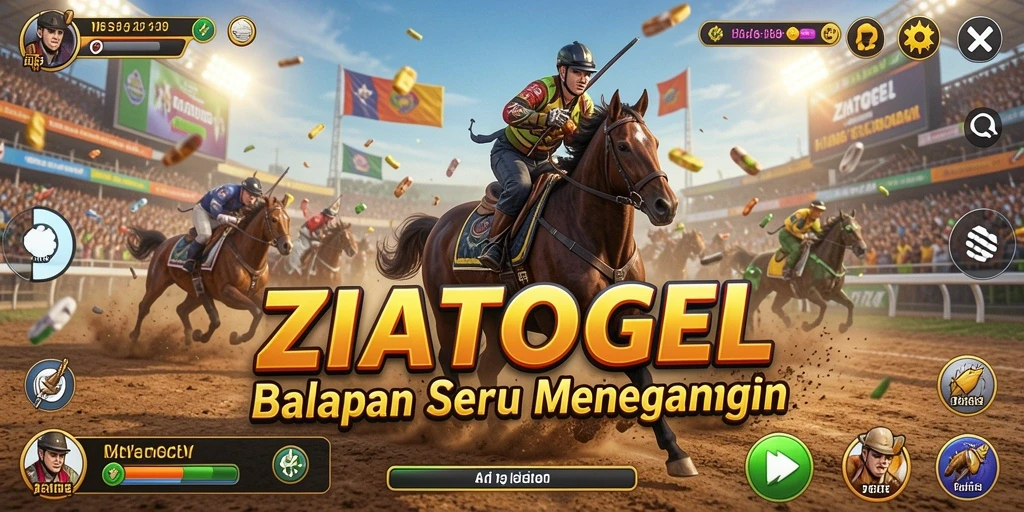 Tampilan gameplay ZIATOGEL yang menegangkan saat balapan.